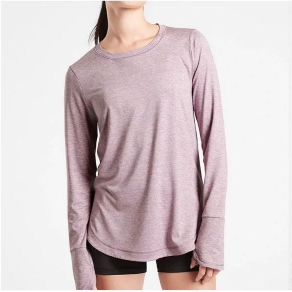 Athleta Uptempo Flora Mauve Long Sleeve Top